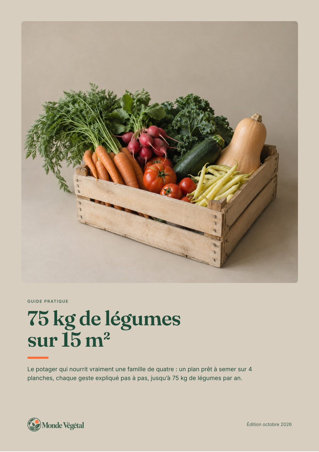 Couverture de l’ebook « 75 kg de légumes sur 15 m² »