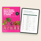 Ebook « Bouturage : des plantes gratuites à l’infini », la couverture et le répertoire des 50 boutures sur tablette