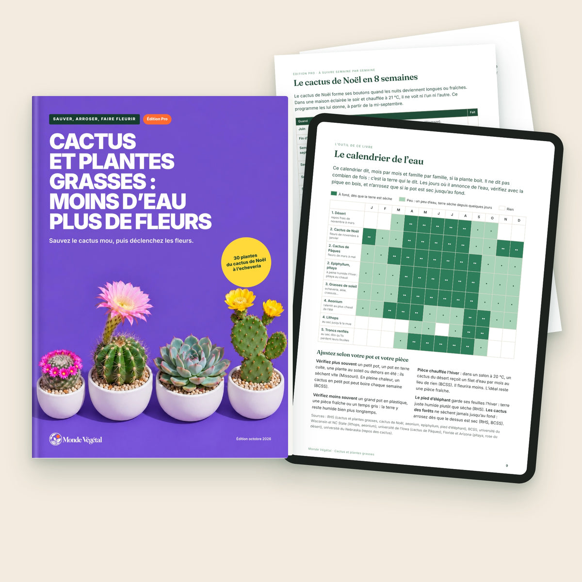 Édition Pro de l’ebook « Cactus et plantes grasses », avec la greffe et le cactus de Noël en 8 semaines