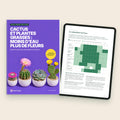 Ebook « Cactus et plantes grasses : moins d’eau, plus de fleurs », la couverture et le calendrier de l’eau sur tablette