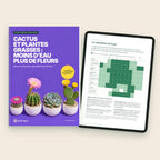 Ebook « Cactus et plantes grasses : moins d’eau, plus de fleurs », la couverture et le calendrier de l’eau sur tablette