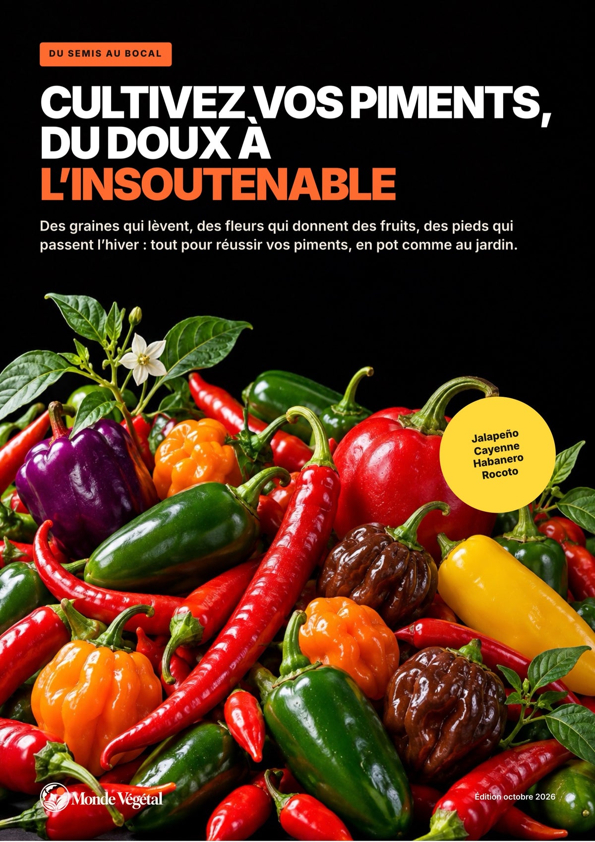 Couverture de l’ebook « Cultivez vos piments, du doux à l’insoutenable »