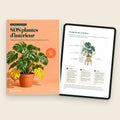 Ebook « SOS plantes d’intérieur », la couverture et l’enquête des 3 indices sur tablette