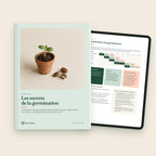 Ebook « Les secrets de la germination », couverture et page sur tablette