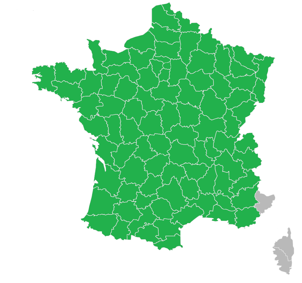 carte de la répartition de la cardamine des prés cardamine pratensis