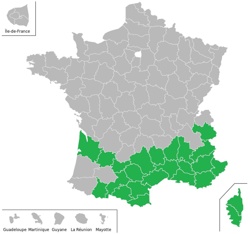 répartition de l'asperge sauvage en France