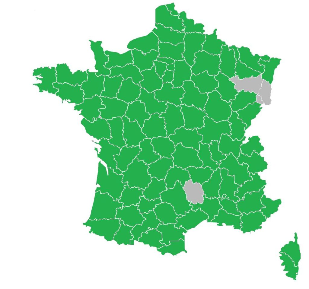 répartition du Fenouil Commun en France carte des département français